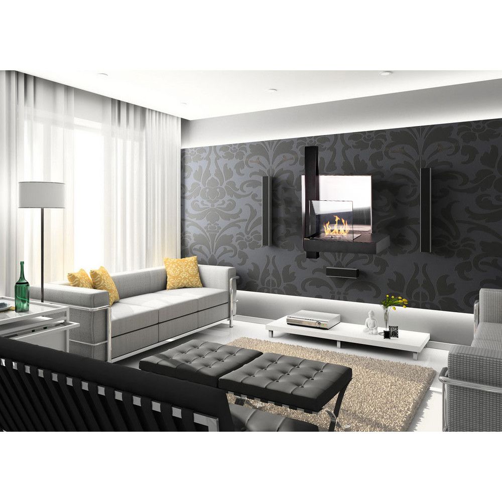 BIOCAMINO DA PARETE VIENNA NERO L65XH75XP23