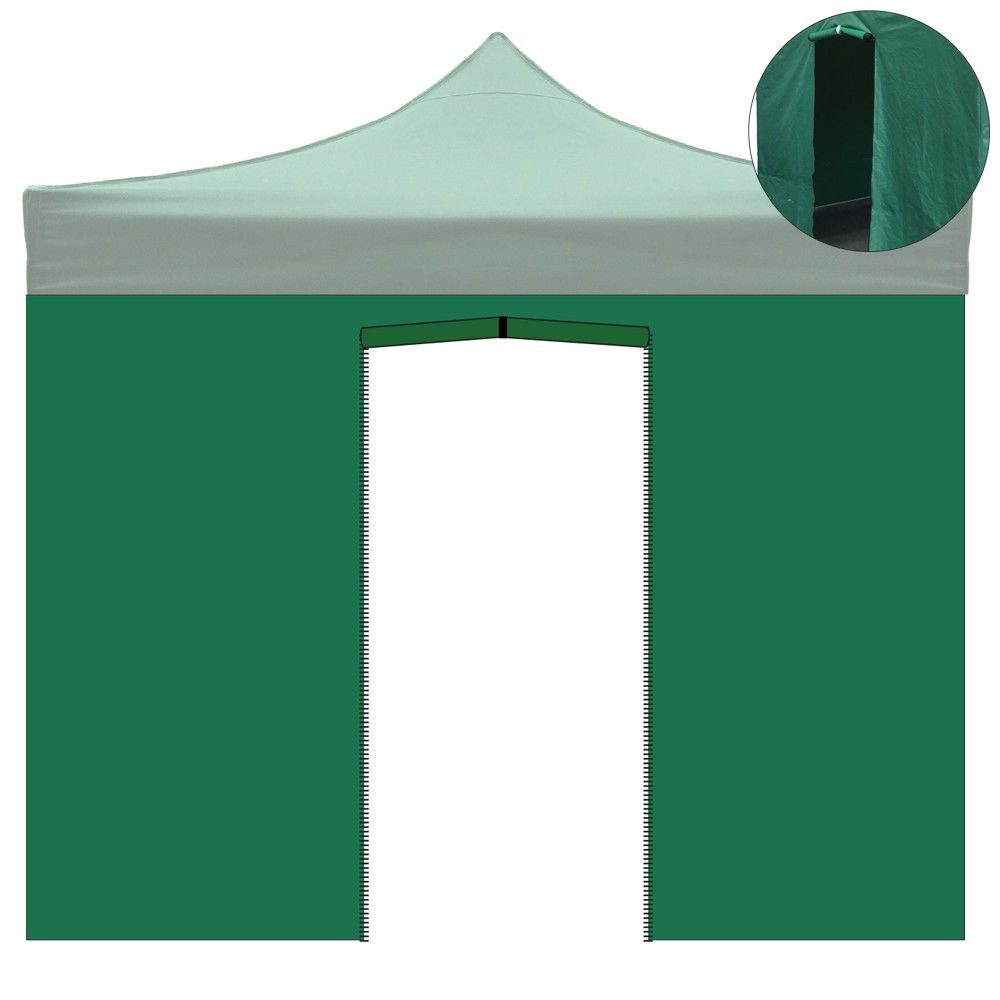 TELO LATERALE 3X2 VERDE CON PORTA RICAMBIO GAZEBO MARKET