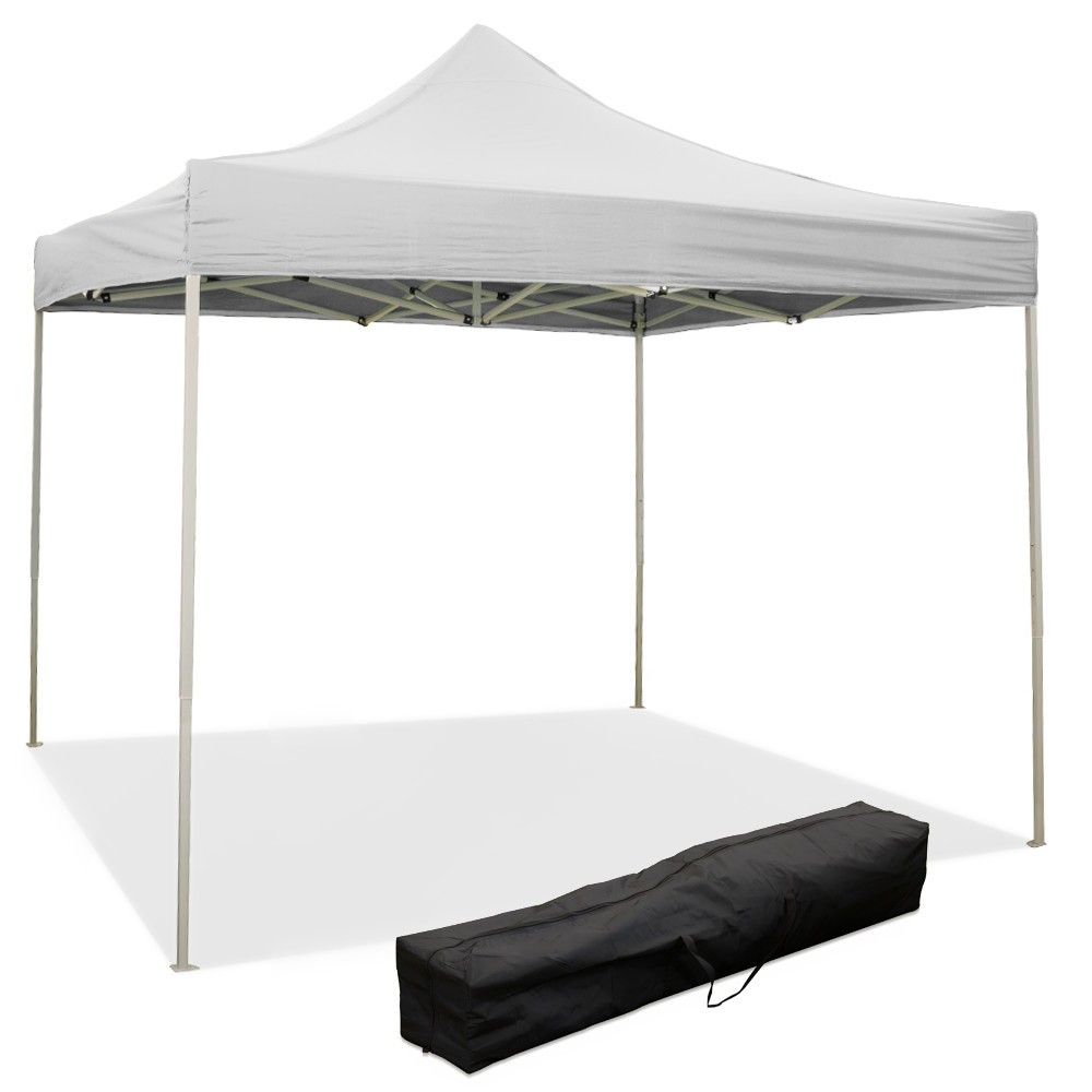 GAZEBO RICHIUDIBILE 3X3 BIANCO ACCIAIO 1080D RIVESTITO PVC MARKET