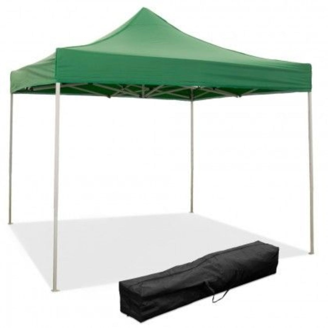 GAZEBO RICHIUDIBILE 3X3 VERDE ACCIAIO 1080D RIVESTITO PVC MARKET