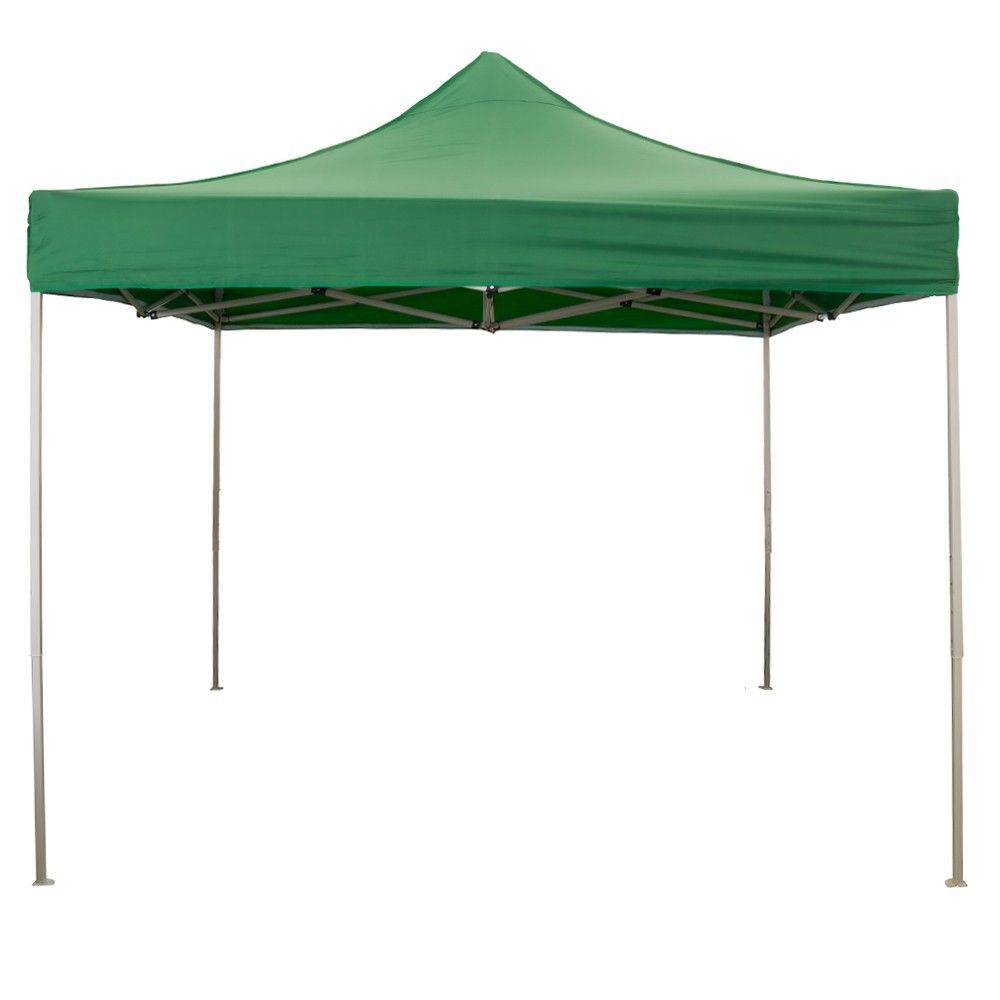 GAZEBO RICHIUDIBILE 3X3 VERDE ACCIAIO 1080D RIVESTITO PVC MARKET