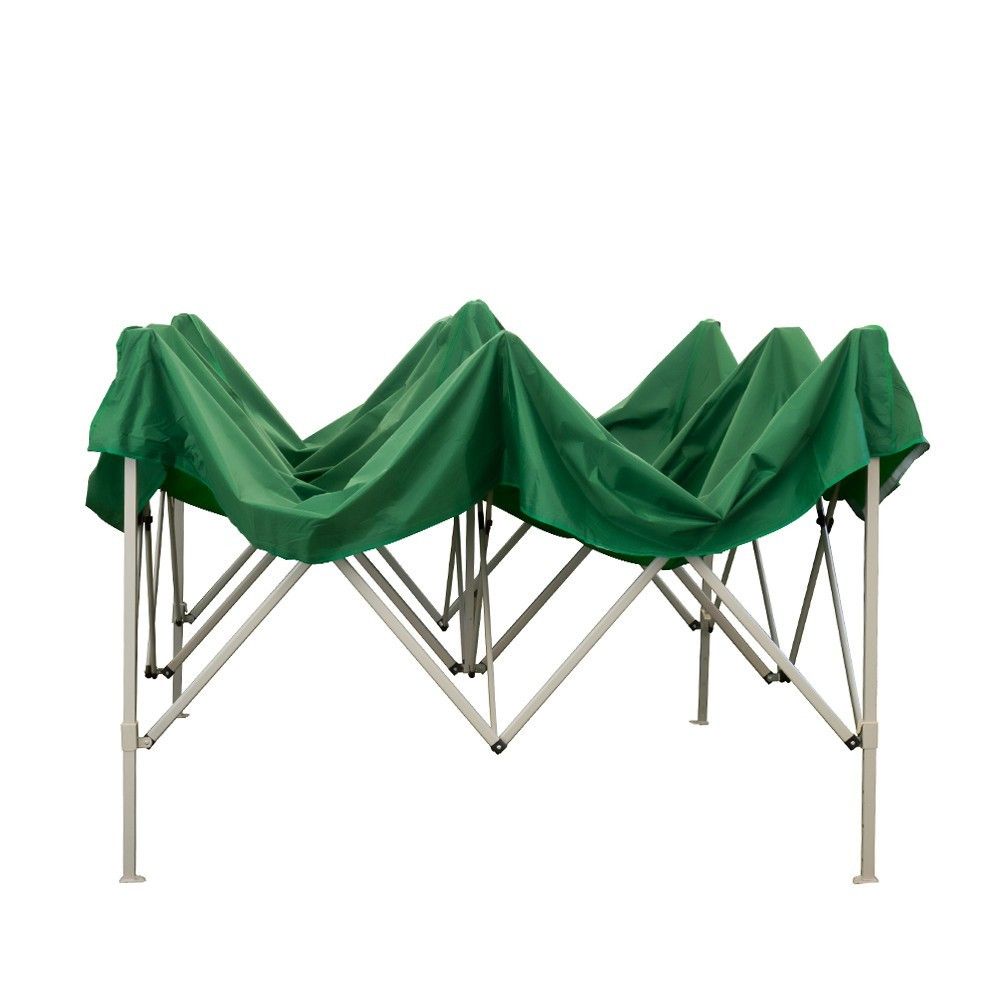 GAZEBO RICHIUDIBILE 3X3 VERDE ACCIAIO 1080D RIVESTITO PVC MARKET