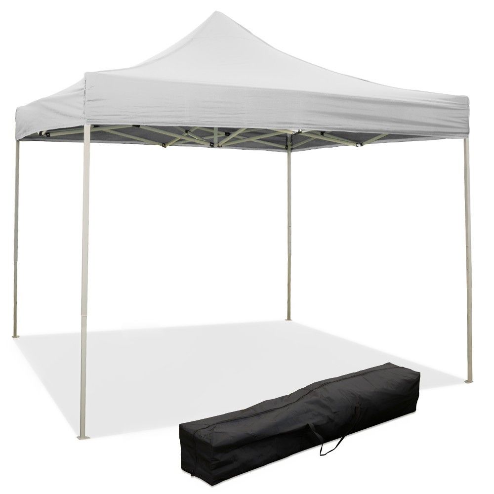 GAZEBO RICHIUDIBILE 2X2 BIANCO ACCIAIO 1080D RIVESTITO PVC MARKET