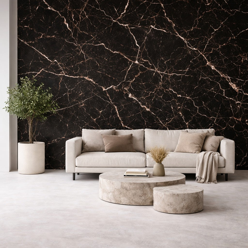 Pannello decorativo effetto marmo gres porcellanato set 6 pz 4,3 mt2 rivestimento murale PVC in UV 120 x 60 Marmo Nero