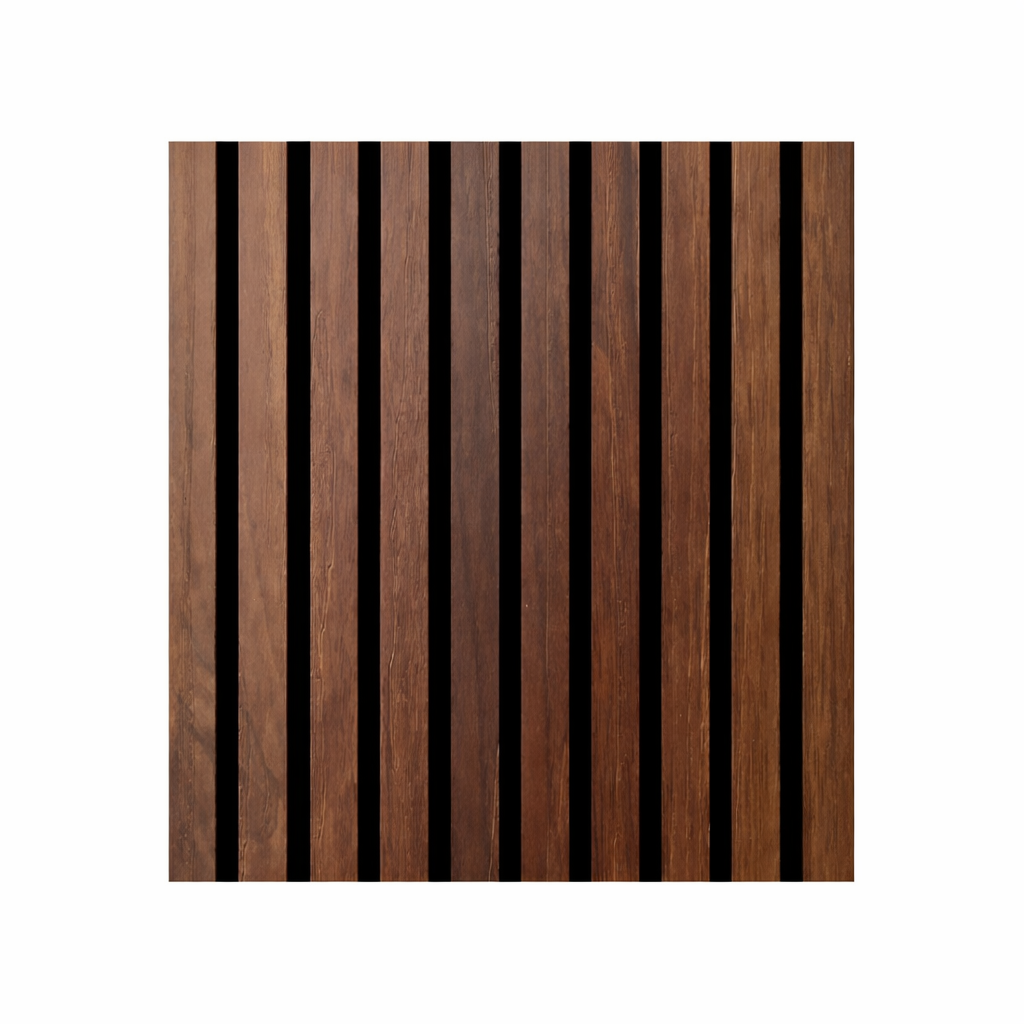 Pannello decorativo a listelli in legno doghe MDF e feltro PET Set 12 pz 60x60 Rivestimento murale fonoassorbente Noce chiaro