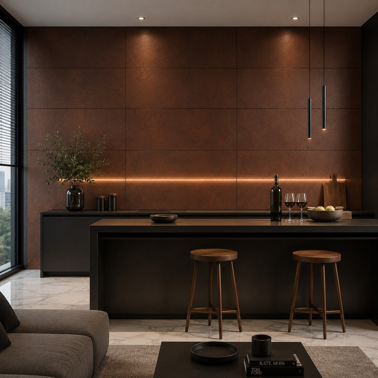 Pannello decorativo effetto metallo Ruggine Corten set 6 pz 120x60 in PVC UV Ultra Slim