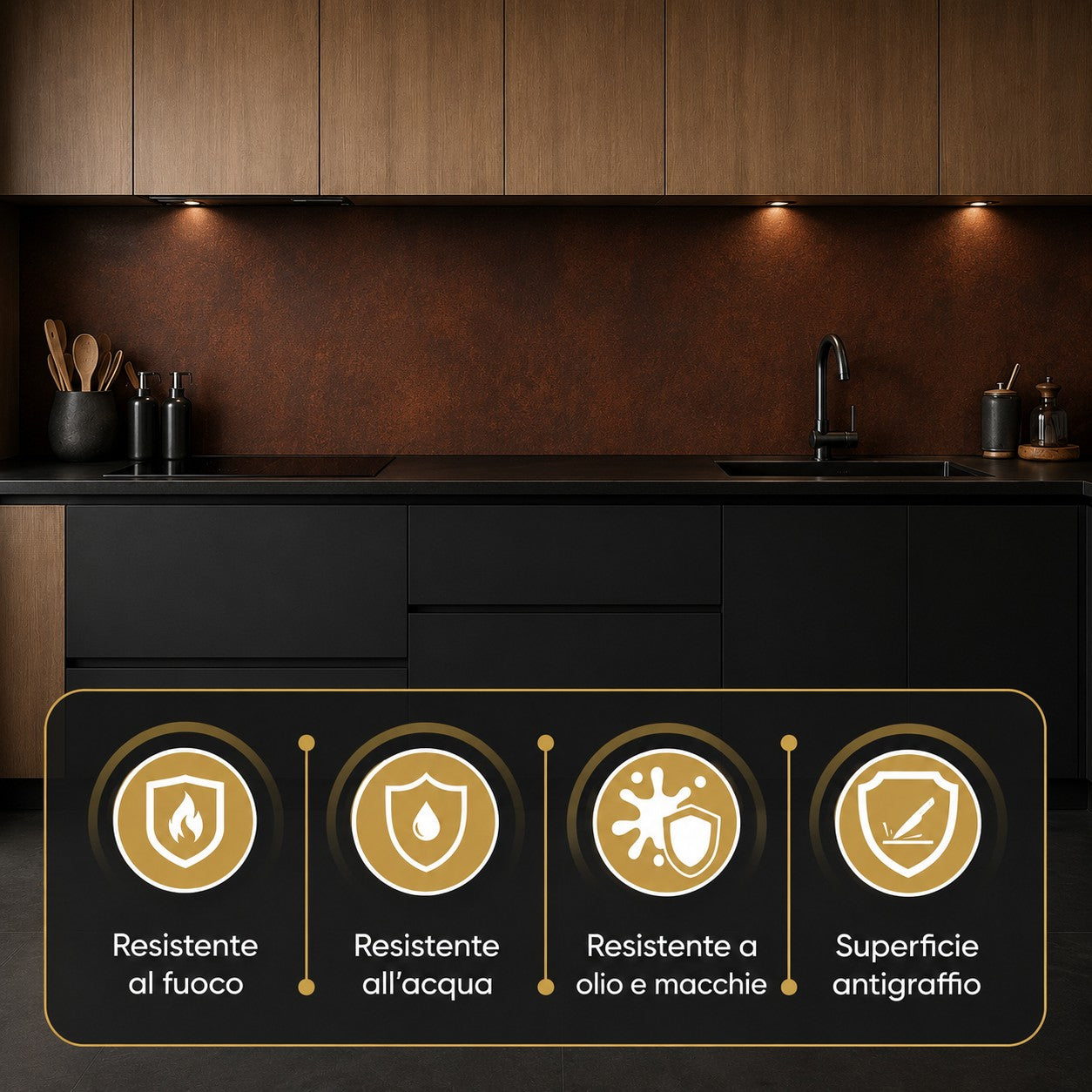 Pannello decorativo effetto metallo Ruggine Corten set 6 pz 120x60 in PVC UV Ultra Slim