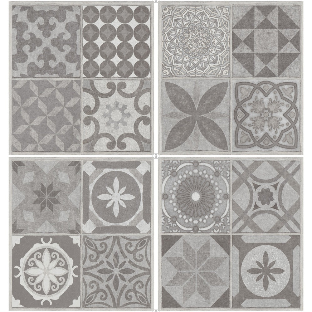 Piastrelle in LTV PVC autoadesive da pavimento parete Set 22 pz 2 mt2 30x30 effetto maiolica Vintage