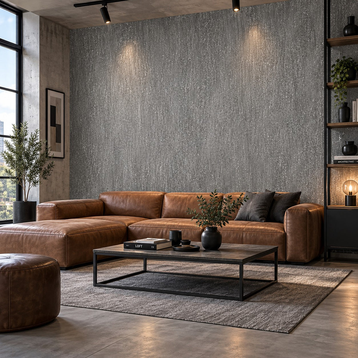 Pannello decorativo effetto pietra gres set 6 pz 4,3 mt2 rivestimento murale PVC in UV 120 x 60 Pietra Cemento
