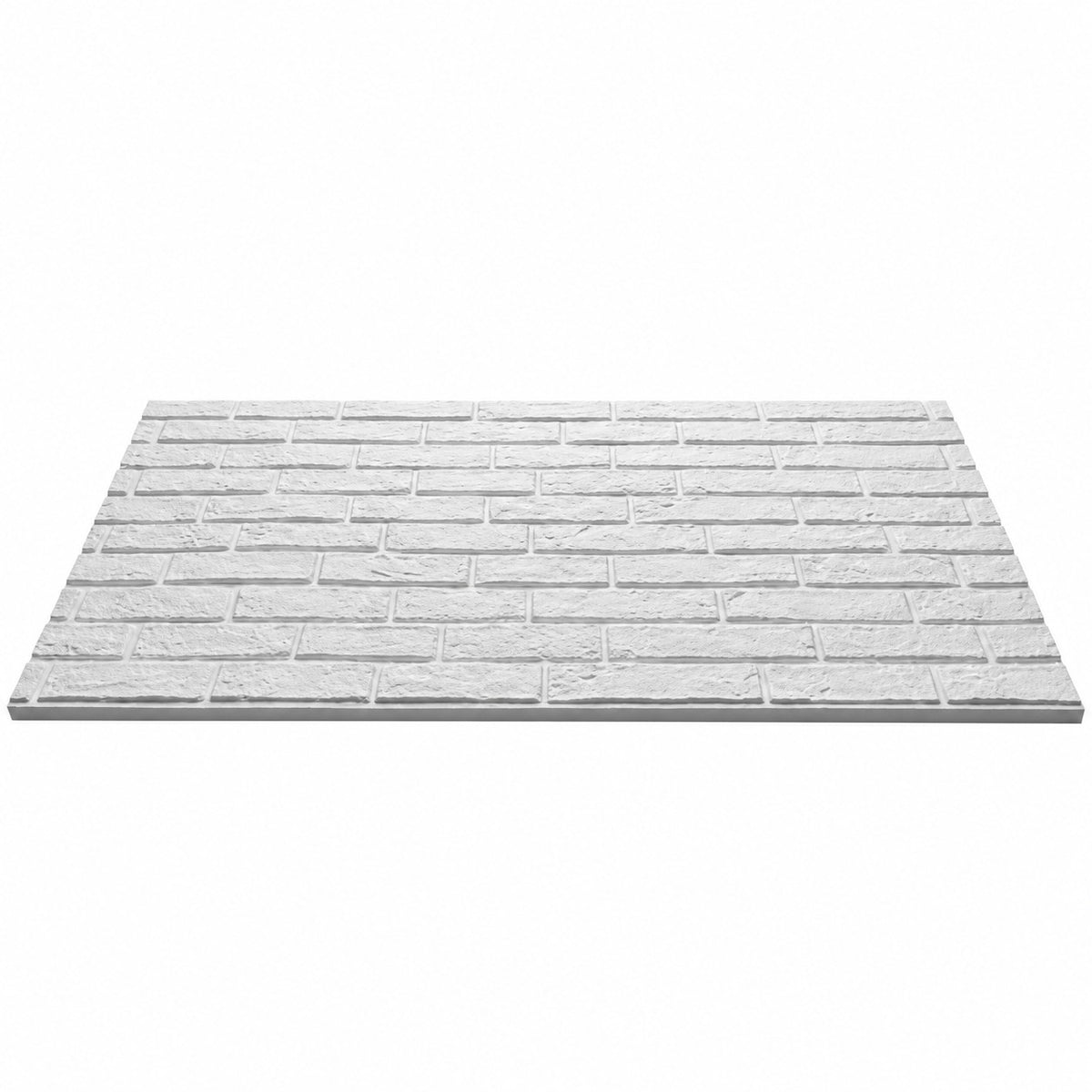 Pannello decorativo effetto pietra mattoni bianchi 3D set 12 pz 8,6 mt2 rivestimento murale in PU 120 x 60 x 2,5 Brick Bianco