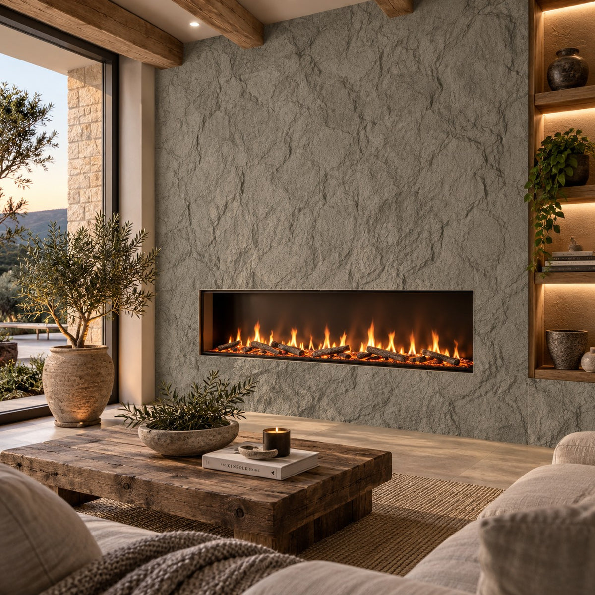 Pannello decorativo effetto roccia pietra 3D set 10 pz 7,2 mt2 rivestimento murale in PU 120 x 60 x 1,6 Grigio Cemento
