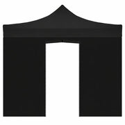 TELO LATERALE 3X2 CON PORTA PER GAZEBO MARKET NERO