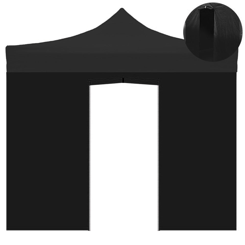 TELO LATERALE 3X2 CON PORTA PER GAZEBO MARKET NERO