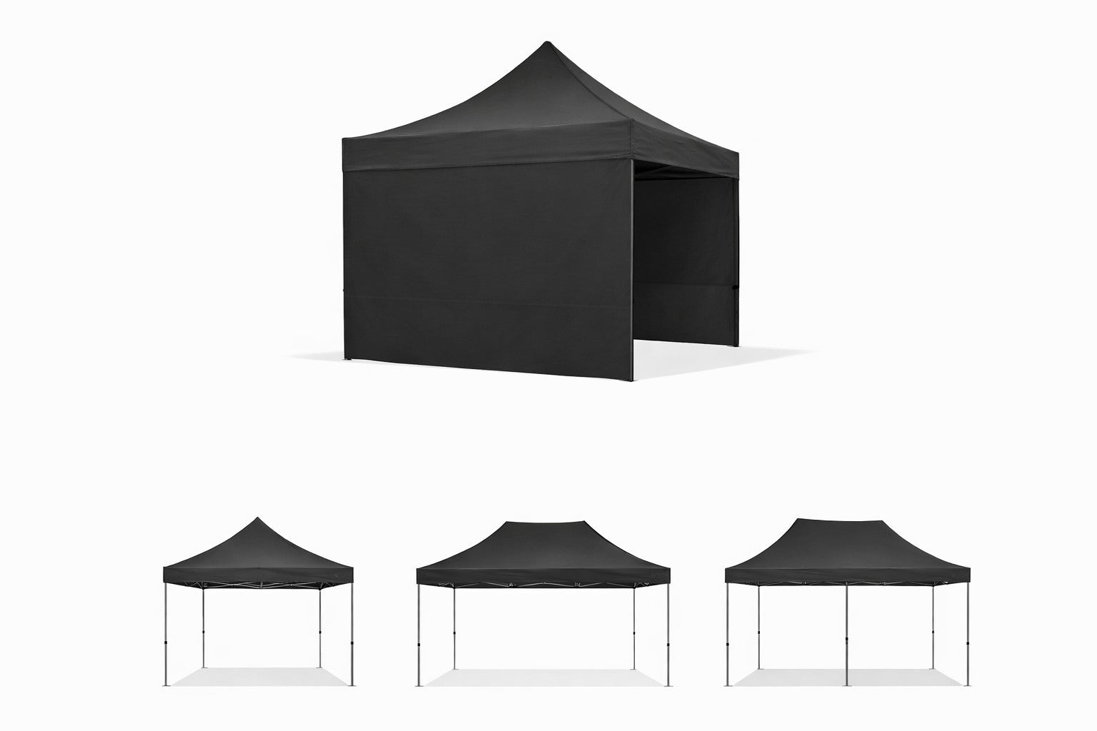 TELO LATERALE 3X2 CON PORTA PER GAZEBO MARKET NERO