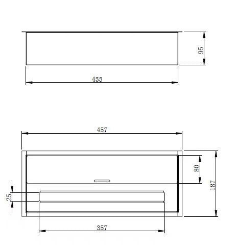 BRUCIATORE IN ACCIAIO INOX 3,5 LT - L45,7X18,7XH9,5 cm