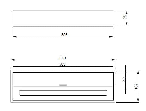 BRUCIATORE IN ACCIAIO INOX 4,5 LT - L61X18,7XH9,5 cm