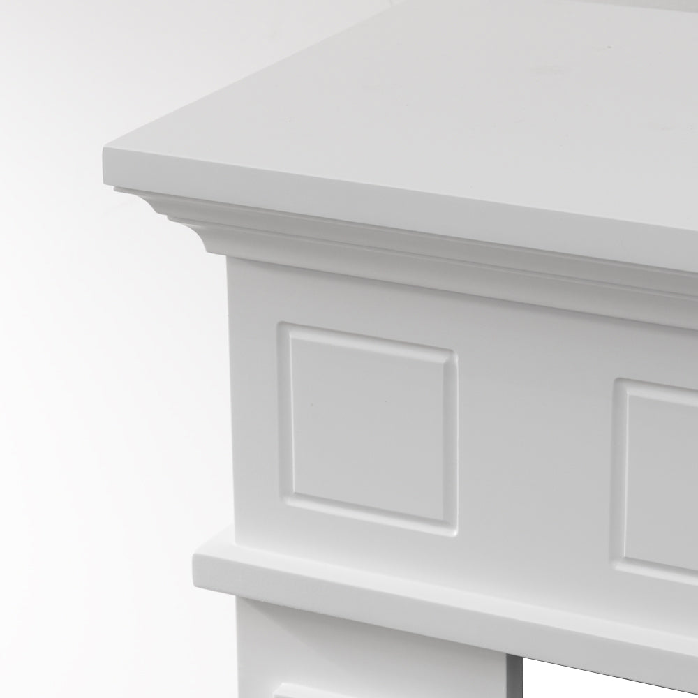 Cornice per camino rivestimento in legno L89,5xH90,5xP28 Jefferson Bianco