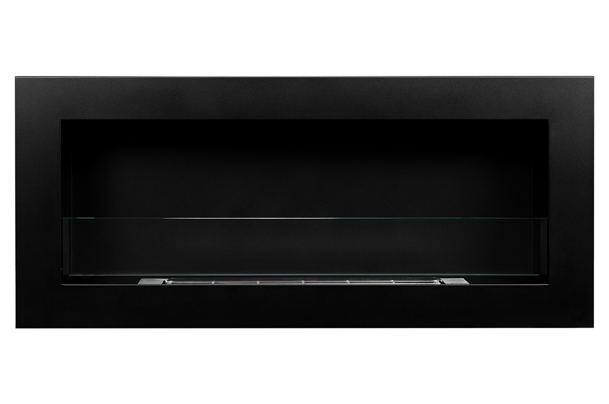BIOCAMINO DA PARETE/INCASSO LIVORNO NERO L 90 x P 12 x H 40 CON VETRO