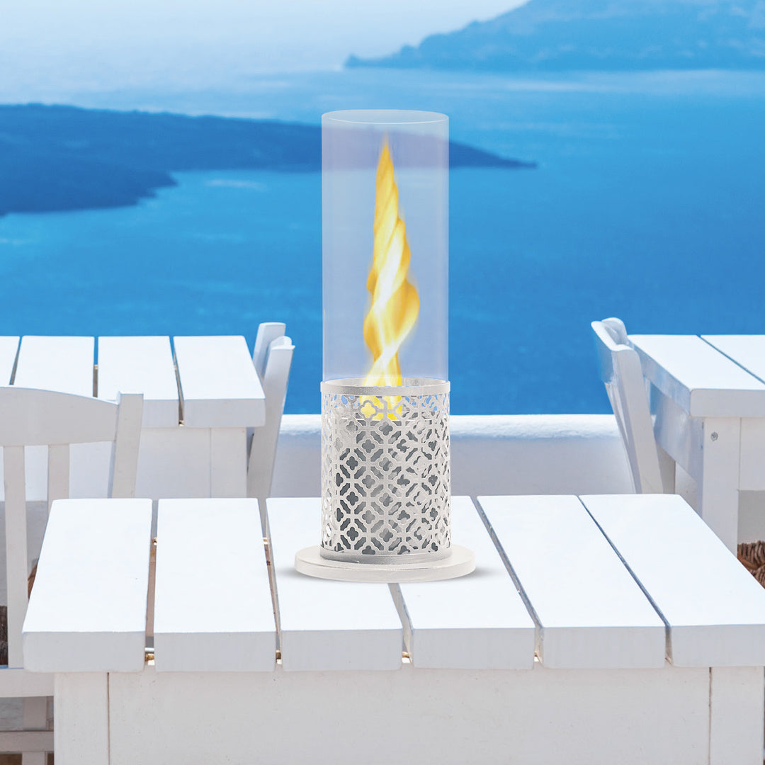 BIOCAMINO DA TAVOLO TOLOSA BIANCO D.20 X H49,5 INTERNO ESTERNO