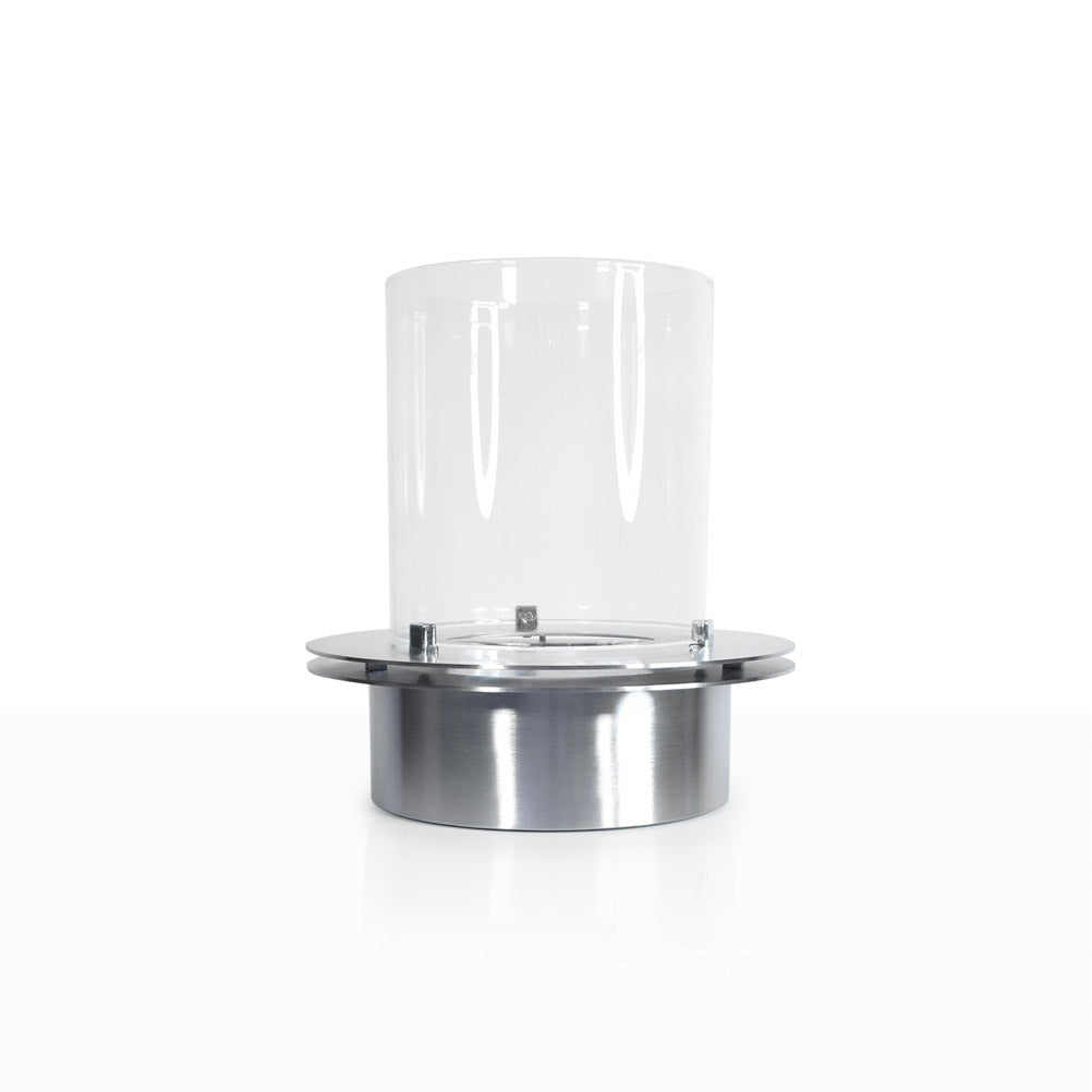 BRUCIATORE TONDO A INCASSO ACCIAIO INOX 3  LT D.35 CON VETRI