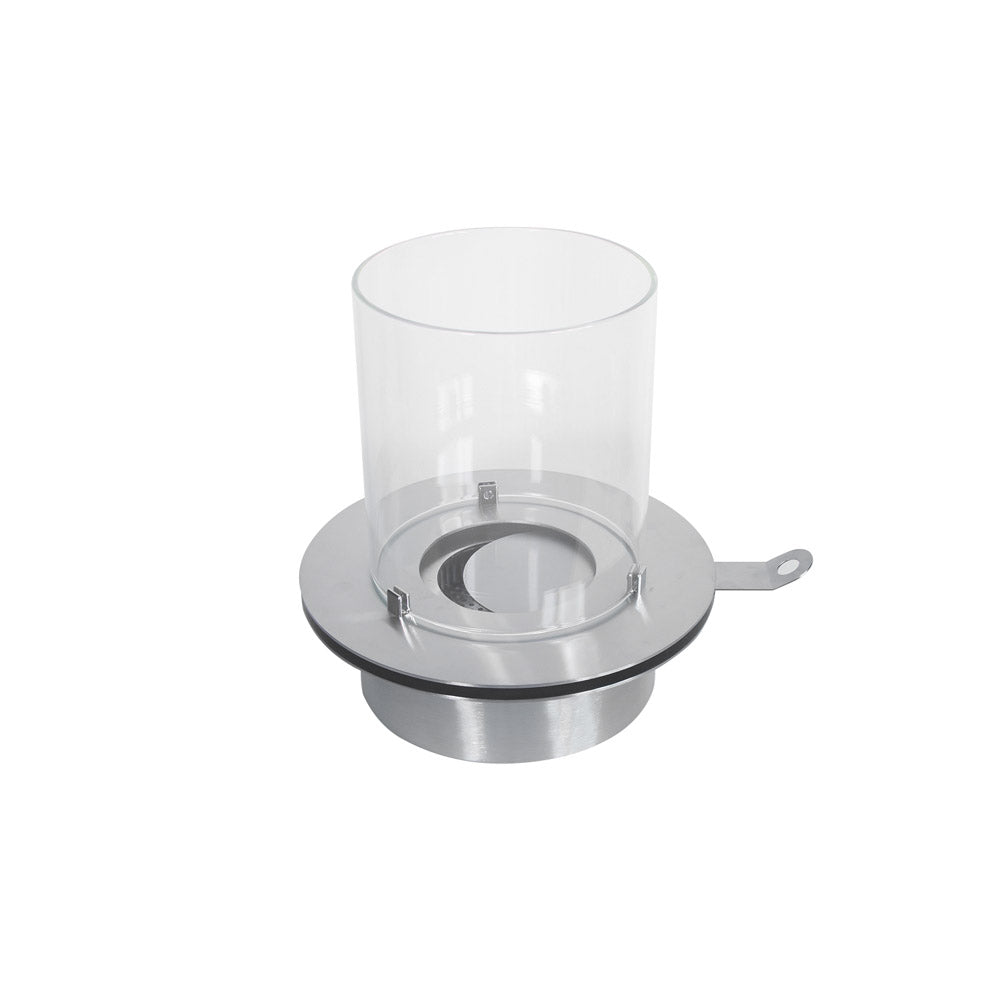 BRUCIATORE TONDO A INCASSO ACCIAIO INOX 3  LT D.35 CON VETRI