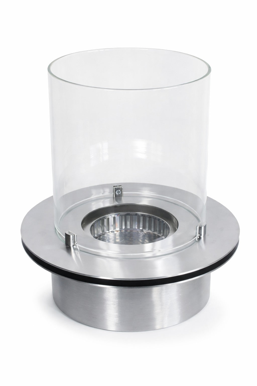 BRUCIATORE TONDO A INCASSO ACCIAIO INOX 3  LT D.35 CON VETRI