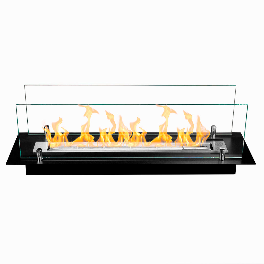 BRUCIATORE INCASSO ACCIAIO INOX 65 CM CON VETRI