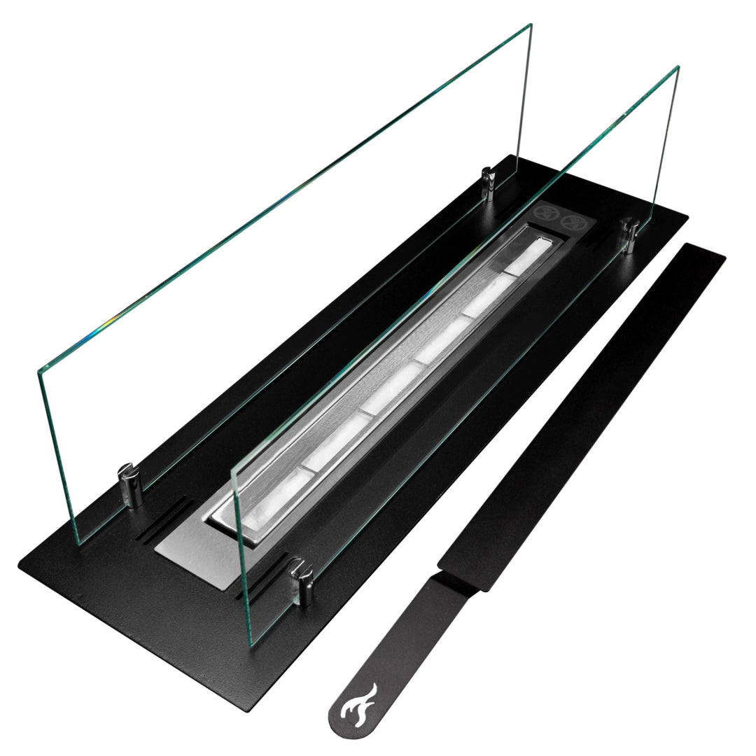 BRUCIATORE INCASSO ACCIAIO INOX 65 CM CON VETRI