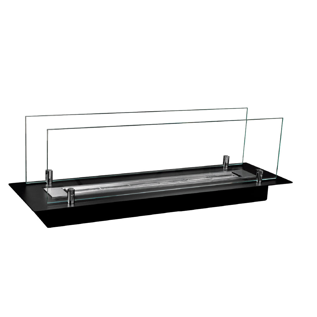BRUCIATORE INCASSO ACCIAIO INOX 65 CM CON VETRI