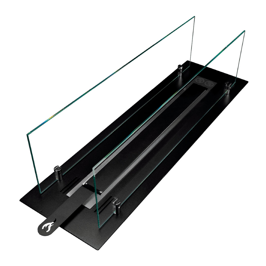 BRUCIATORE INCASSO ACCIAIO INOX 65 CM CON VETRI