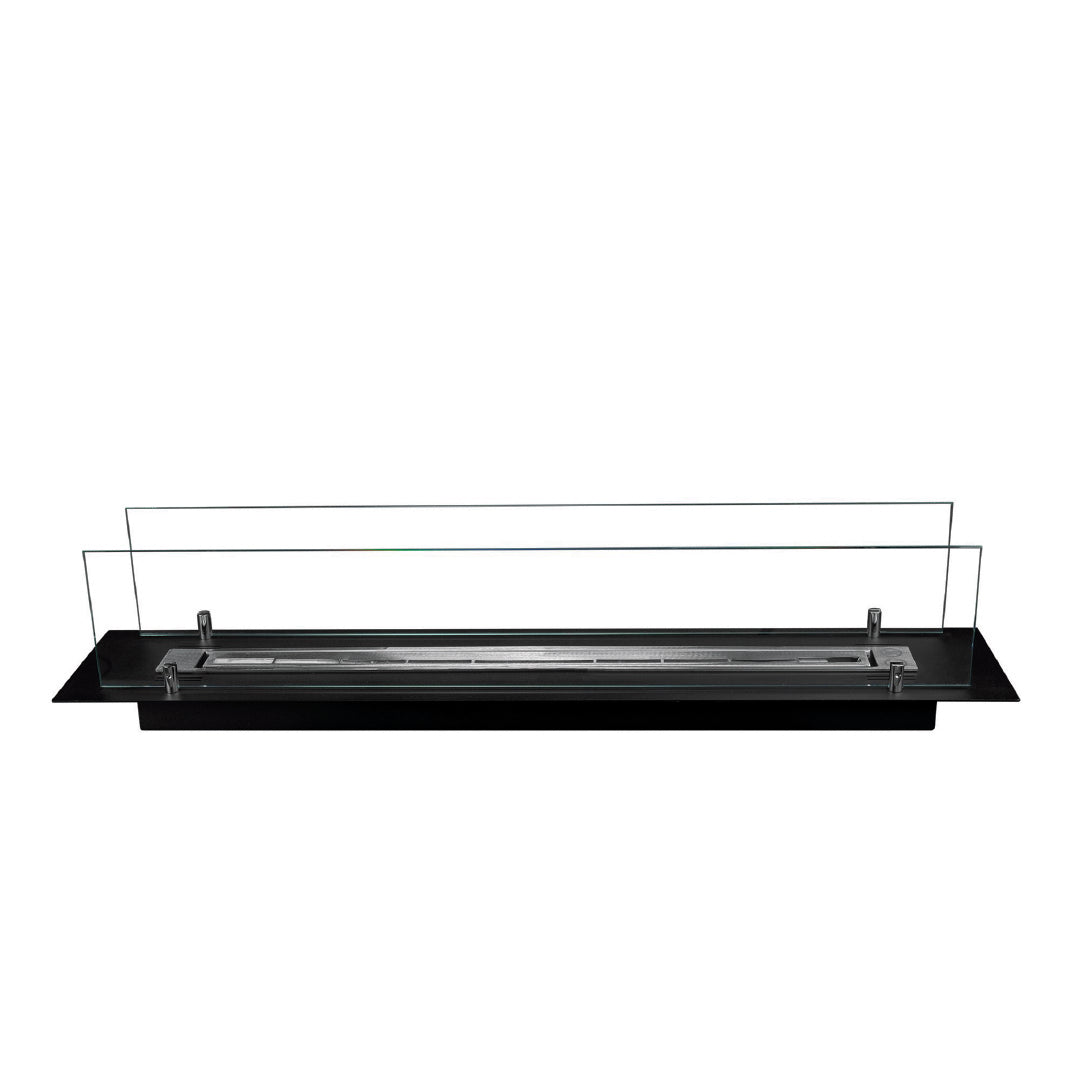 BRUCIATORE INCASSO ACCIAIO INOX 100 CM CON VETRI
