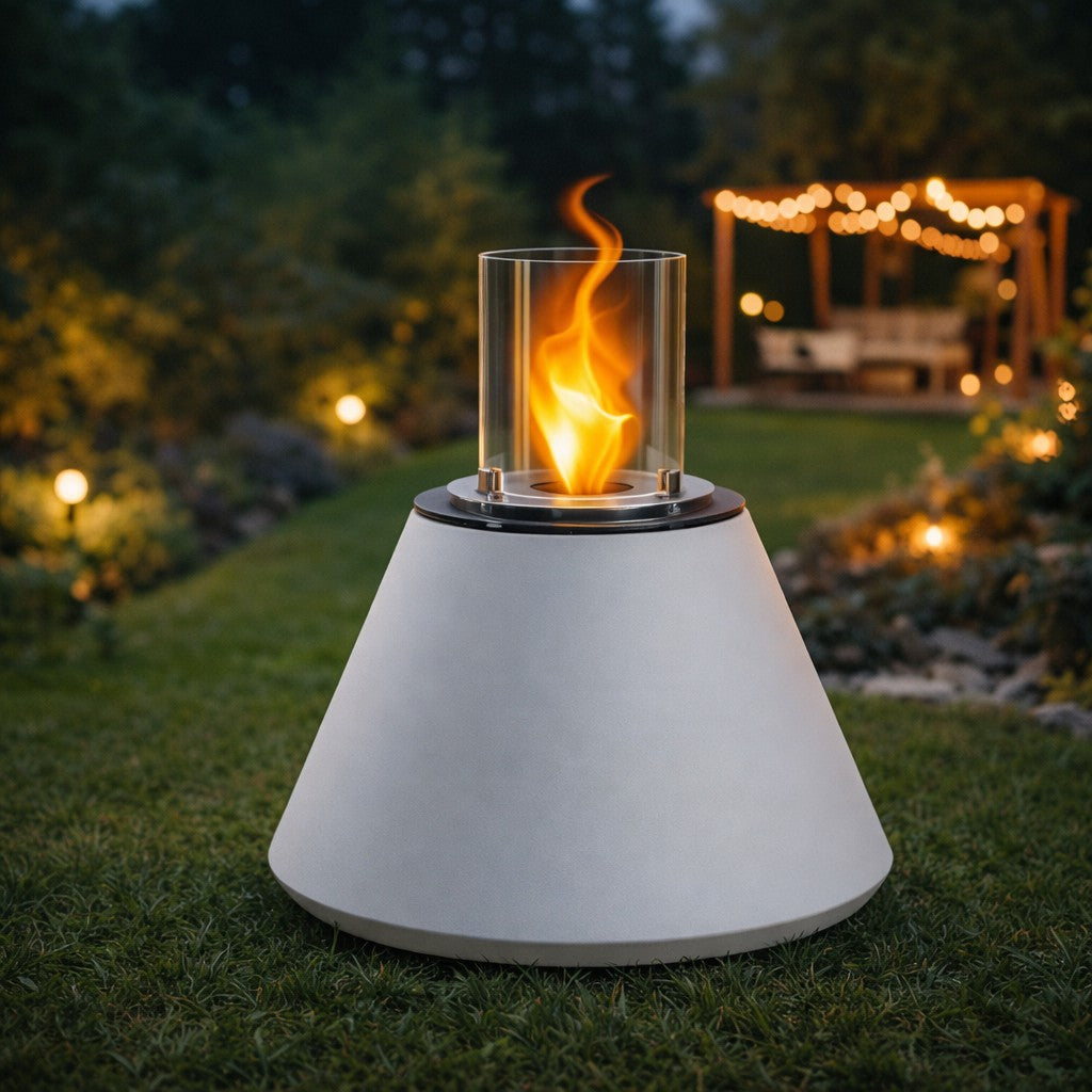 BIOCAMINO DA TERRA STROMBOLI BIANCO D.60 X H56 INTERNO-ESTERNO