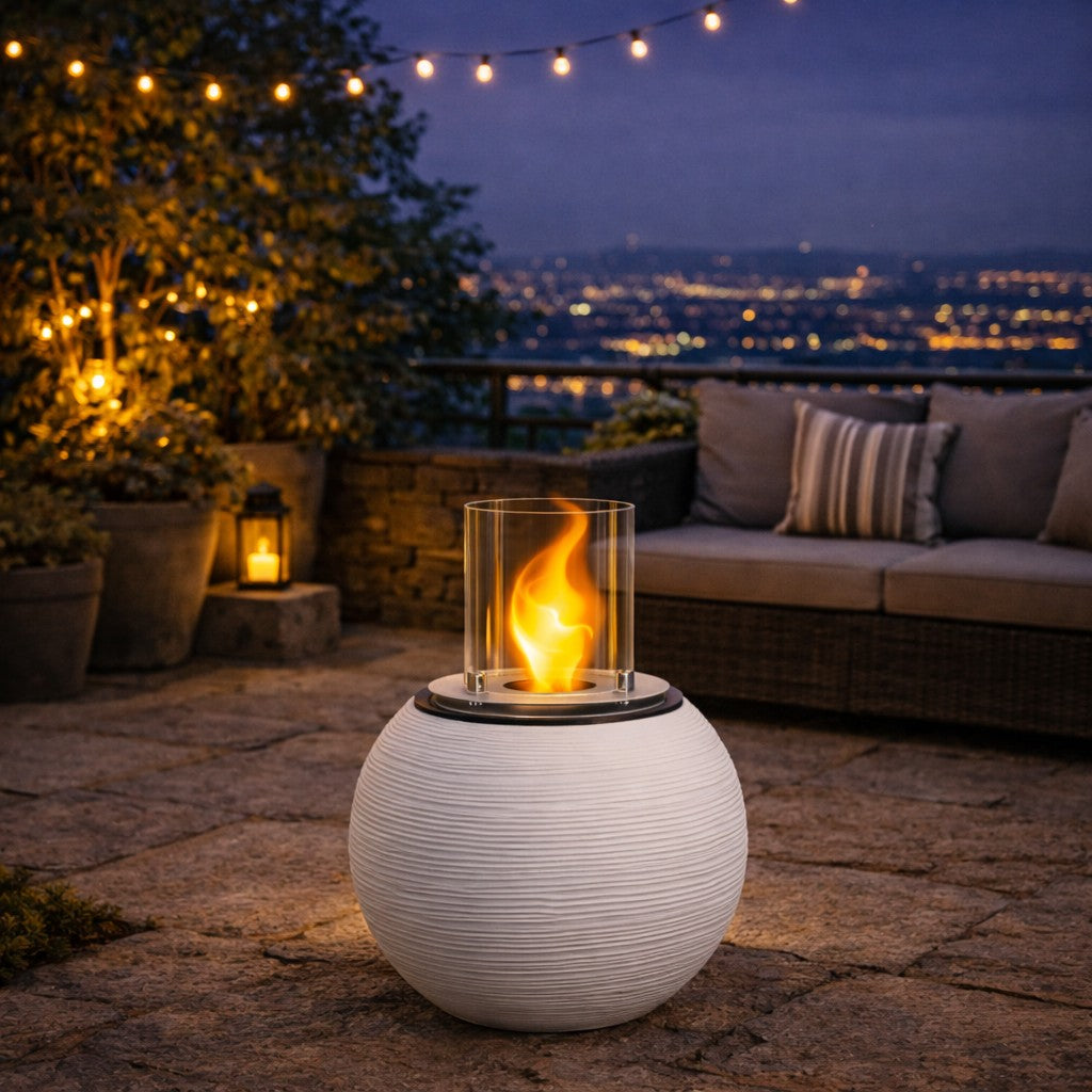 BIOCAMINO DA TERRA BOTTICELLI BIANCO PERLA D.40 X H54 INTERNO-ESTERNO