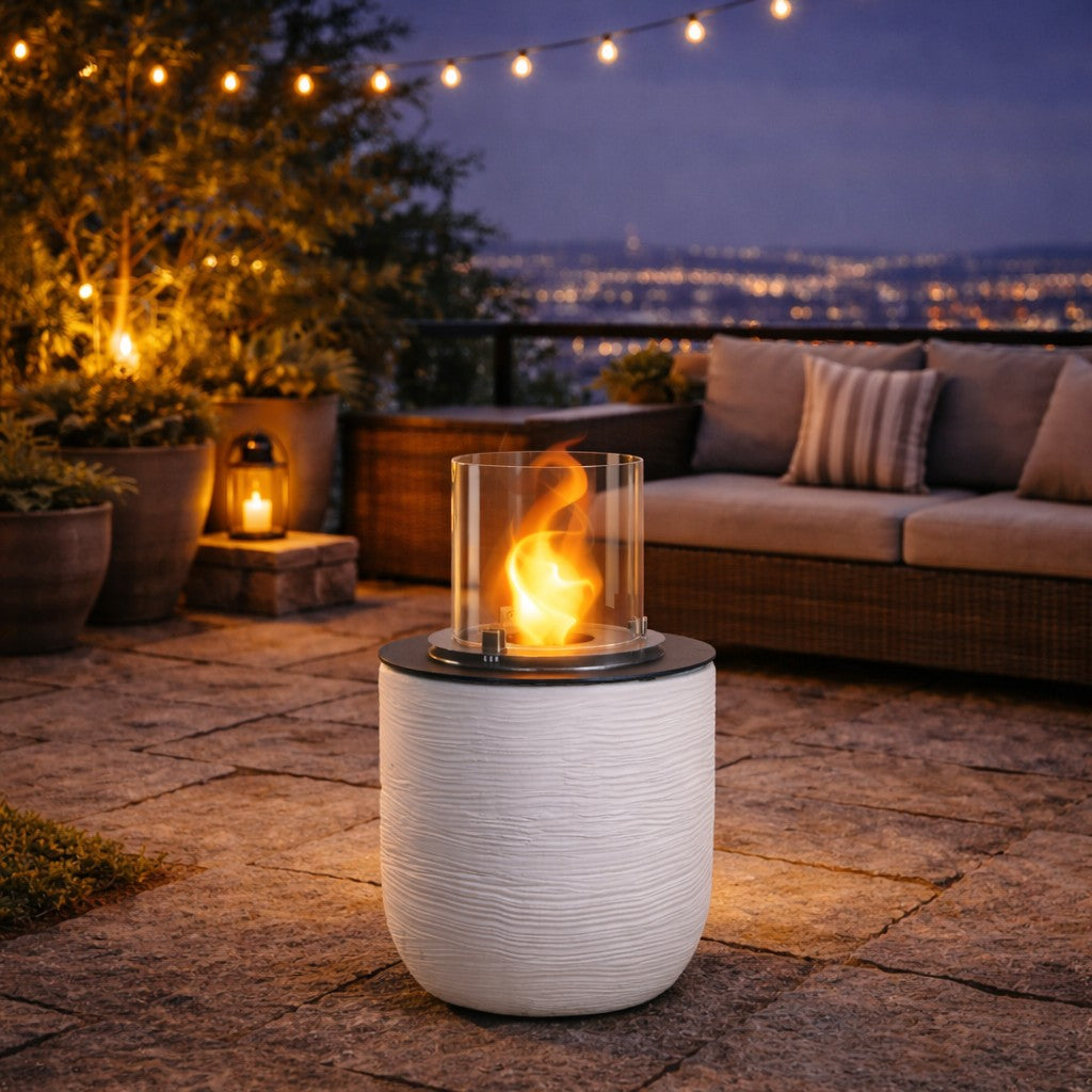 BIOCAMINO DA TERRA RAFFAELLO BIANCO PERLA D.35 X H55 INTERNO-ESTERNO