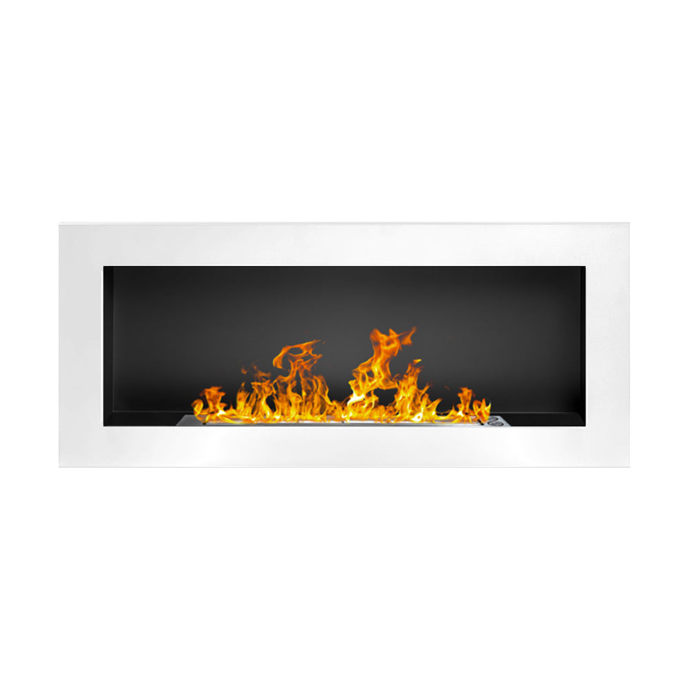 BIOCAMINO DA PARETE/INCASSO LUCCA BIANCO L 90 x P 12 x H 40