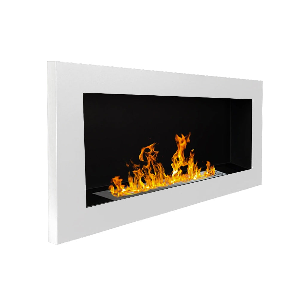 BIOCAMINO DA PARETE/INCASSO LUCCA BIANCO L 90 x P 12 x H 40