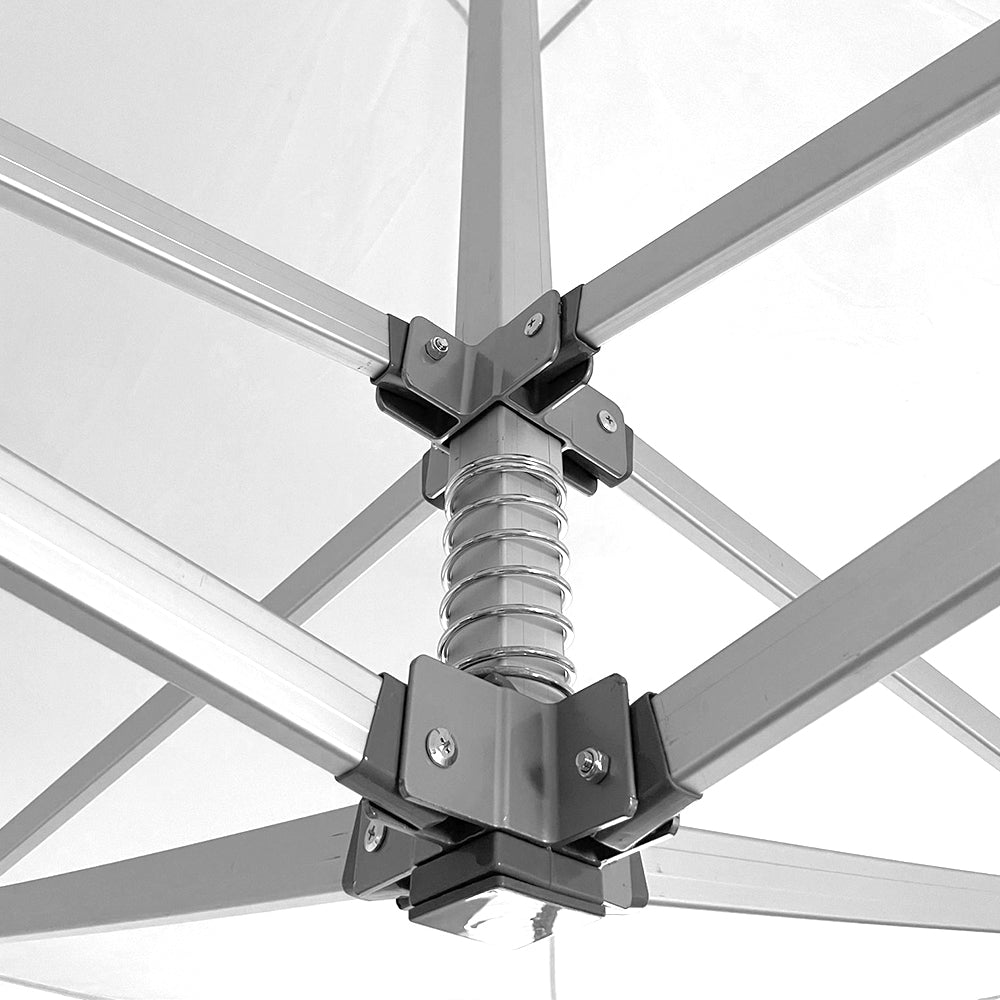 GAZEBO RICHIUDIBILE 3X3 BIANCO ALLUMINIO 1680D RIVESTITO PVC MARKET-PRO