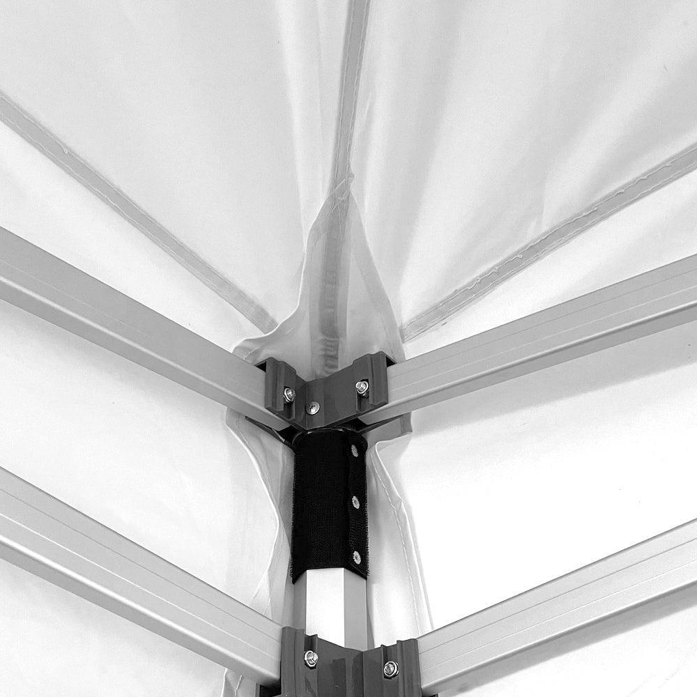 GAZEBO RICHIUDIBILE 3X3 BIANCO ALLUMINIO 1680D RIVESTITO PVC MARKET-PRO