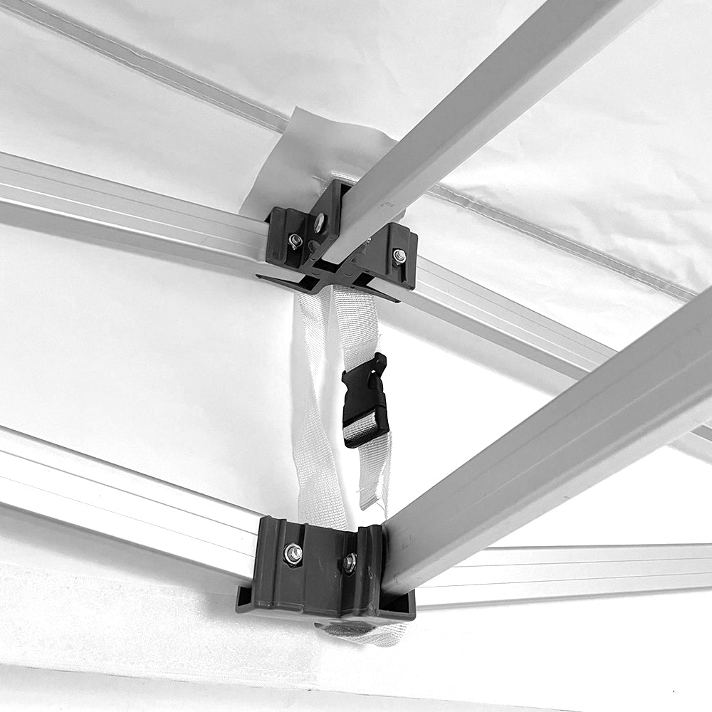 GAZEBO RICHIUDIBILE 3X3 BIANCO ALLUMINIO 1680D RIVESTITO PVC MARKET-PRO