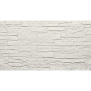 Pannello decorativo effetto pietra mattoni 3D set 12 pz 8,6 mt2 rivestimento murale in PU 120 x 60 x 2,5 Quarzite Bianco