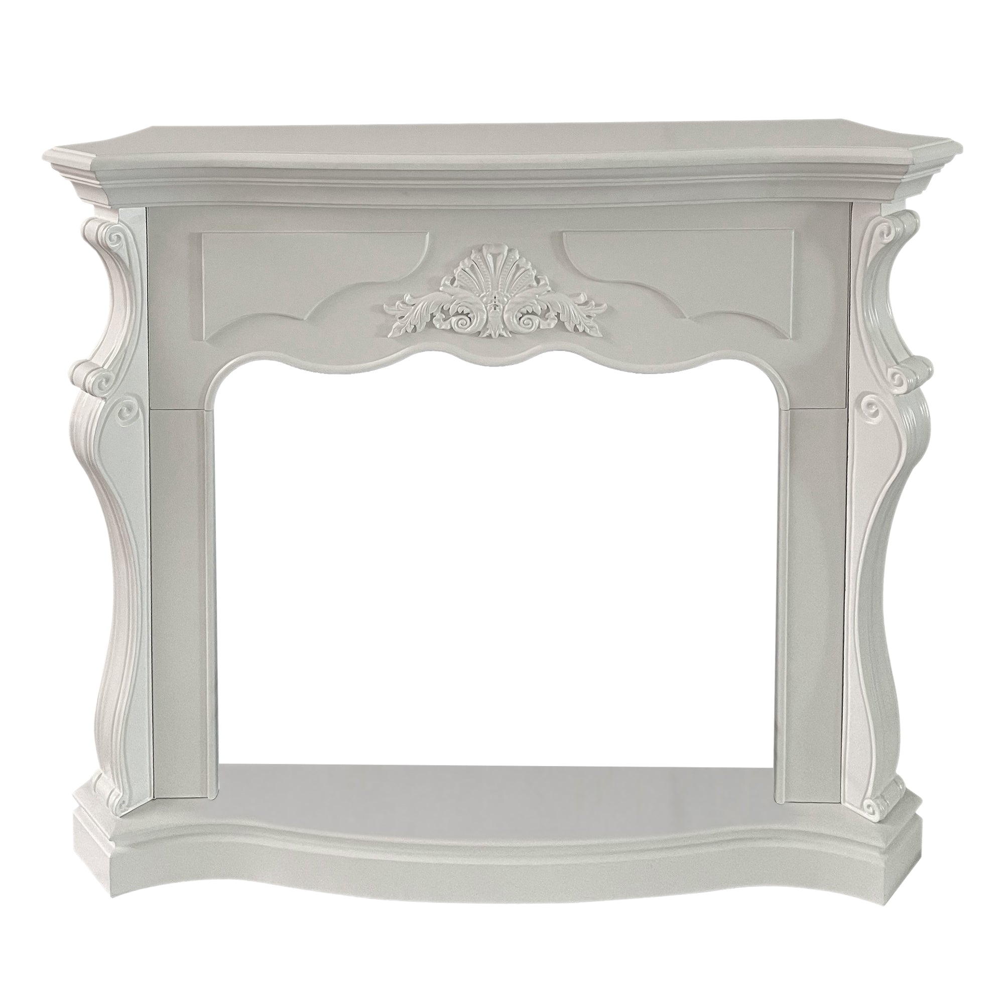 Cornice per camino rivestimento in legno L123xP39xH100 Parigi Bianco