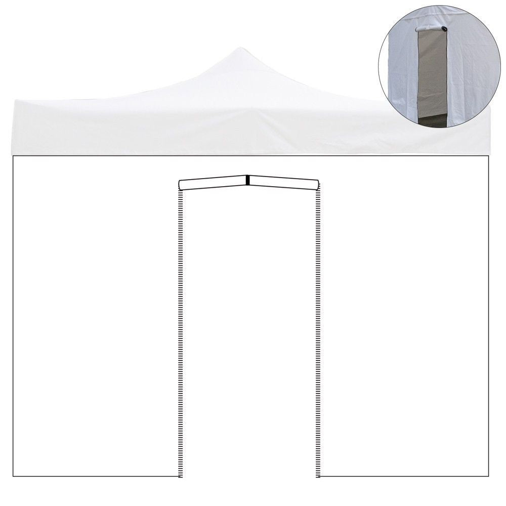 TELO LATERALE 4,5X2 MT BIANCO CON PORTA RICAMBIO GAZEBO MARKET