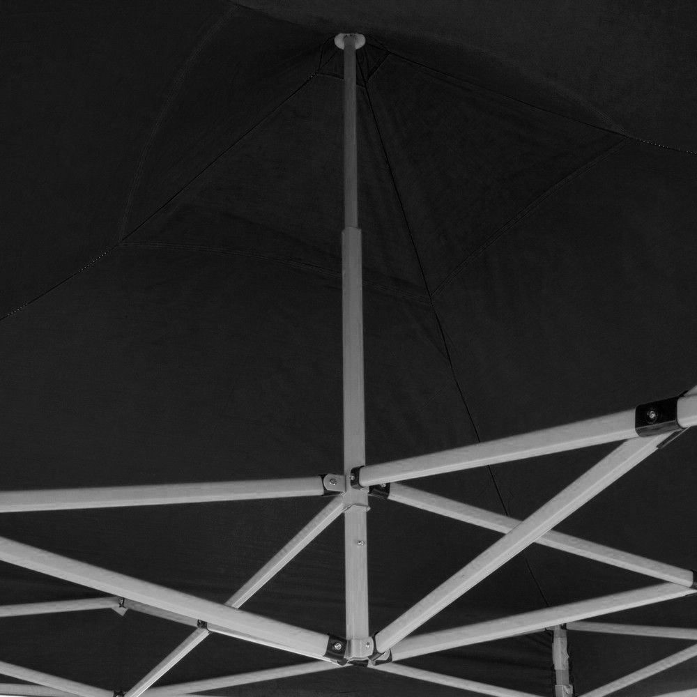 GAZEBO RICHIUDIBILE 3X3 NERO ACCIAIO 1080D RIVESTITO PVC MARKET