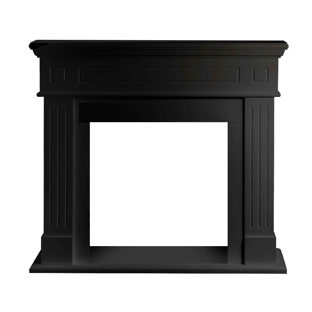 Cornice per camino rivestimento in legno L110xP36xH100 Cambridge Nero