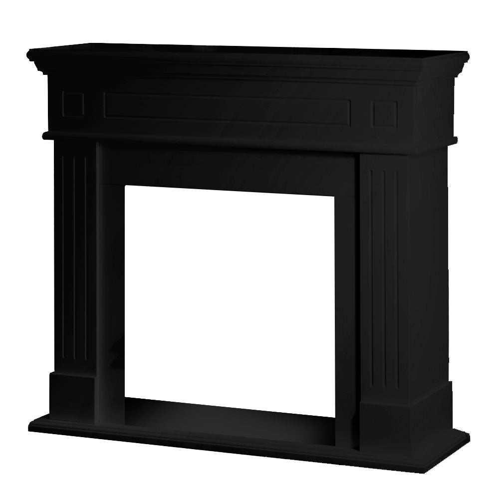 Cornice per camino rivestimento in legno L110xP36xH100 Cambridge Nero