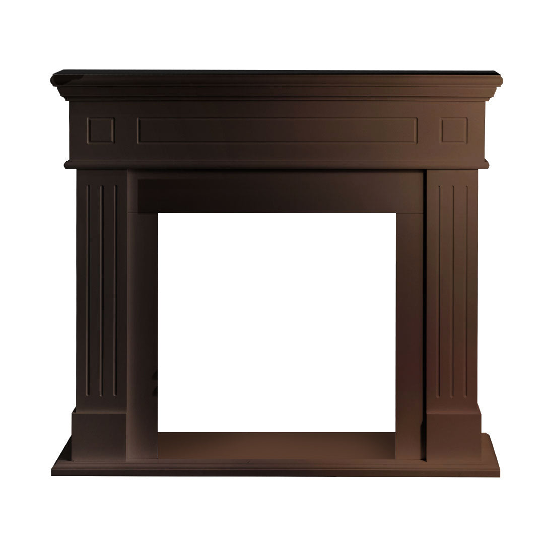 Cornice per camino rivestimento in legno L110xP36xH100 Cambridge Noce