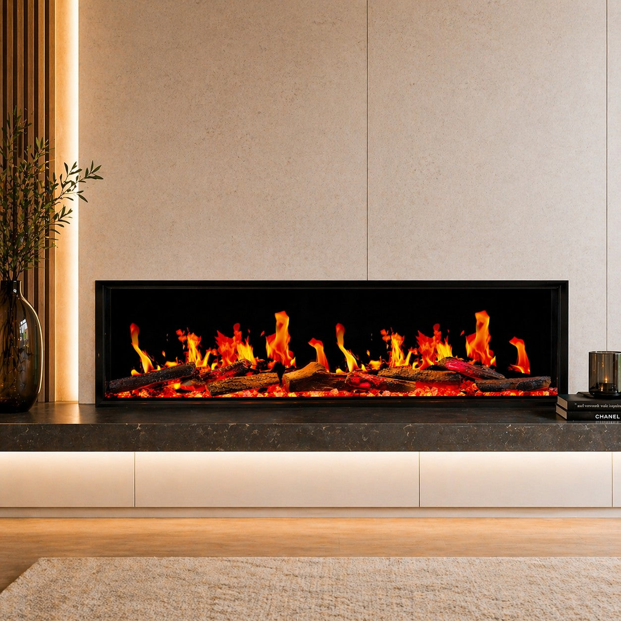 Camino elettrico da incasso tecnologia LCD LED FILADELFIA150