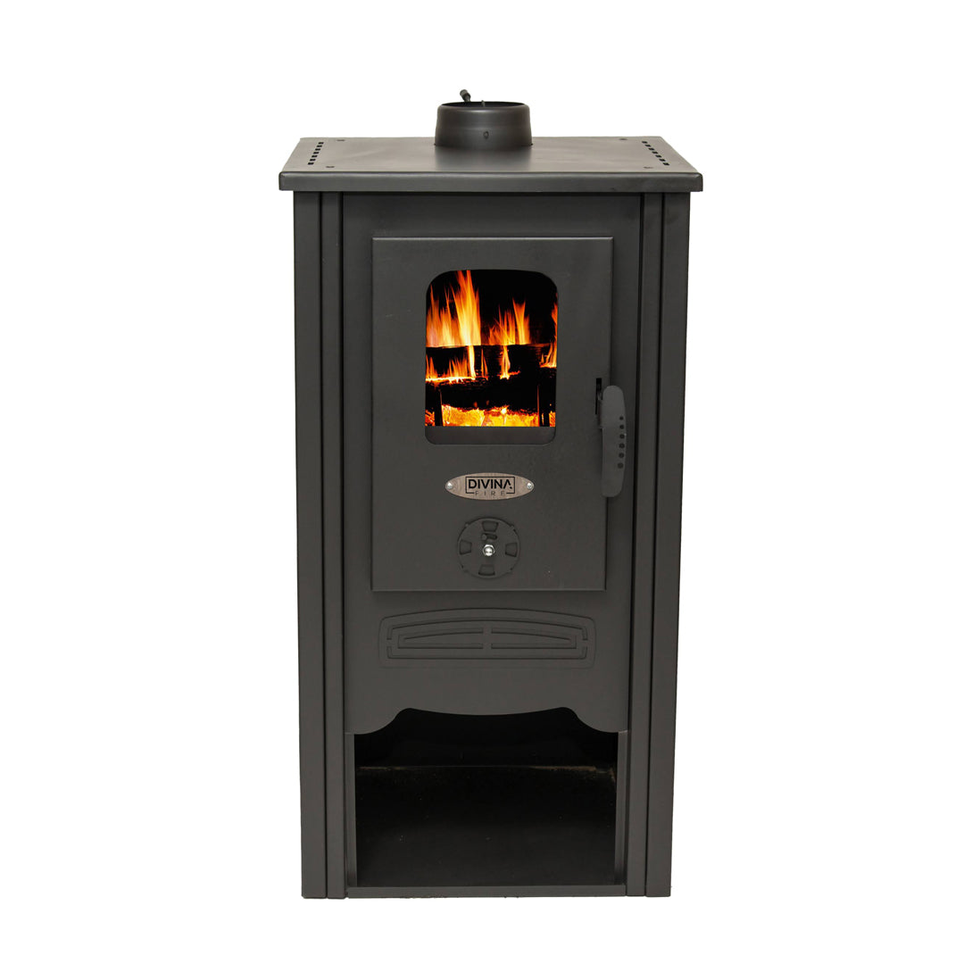 Stufa a legna in acciaio KRISTINA 8,45 KW L 46 x P 41 x H 93 Beige