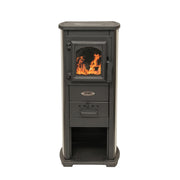 Stufa a legna in ghisa NATALYA 6,1 KW L 43 x P 33 x H 90 Bordeaux