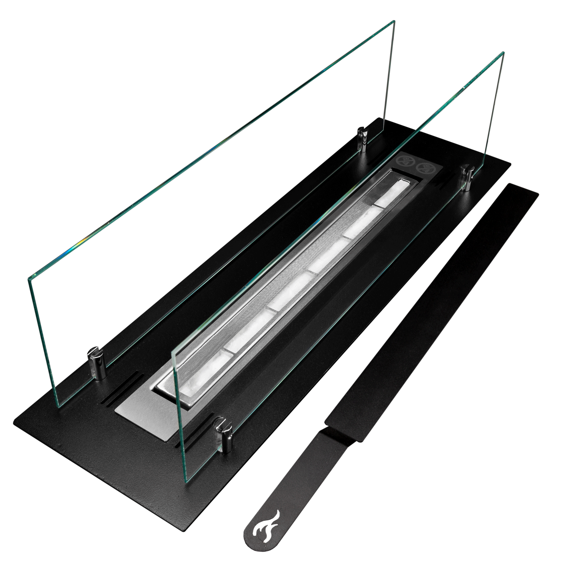 divina fire bruciatore incasso acciaio inox 65 cm con vetri ean 8056157806059